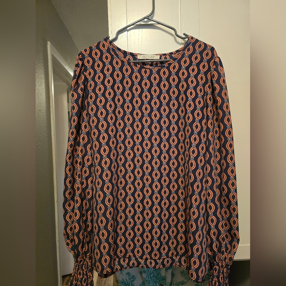 Navy And Orange Top